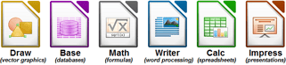 graphic of libreoffice office suite icons graphic of libreoffice office suite icons