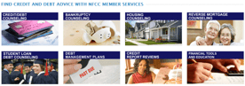 Screenshot of NFCC member services