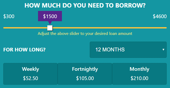 Screenshot of the Jacaranda Loan Slider