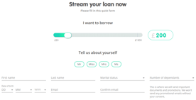 Screenshot of a Lending Stream Application