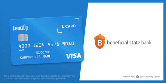 Screenshot of LendUp's L Card