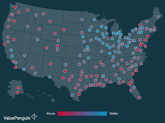 ValuePenguin Map of Average Credit Card Debt by Region ValuePenguin Map of Average Credit Card Debt by Region