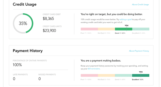 Screenshot of Credit Score Page Screenshot of Credit Score Page
