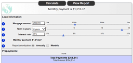 Screenshot from Sharonview's Mortgage Calculator