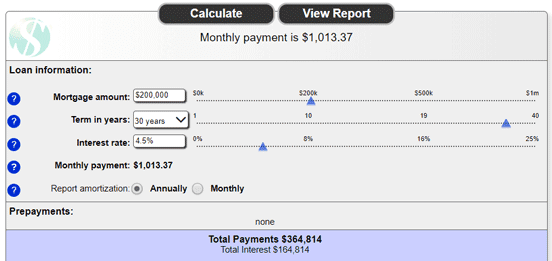 Screenshot from Sharonview's Mortgage Calculator Screenshot from Sharonview's Mortgage Calculator