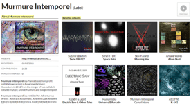 Screenshot of the Murmure Intemporel curator page