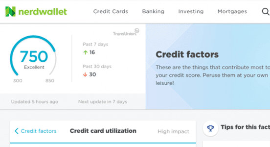 Screenshot of NerdWallet Credit Score Page Screenshot of NerdWallet Credit Score Page