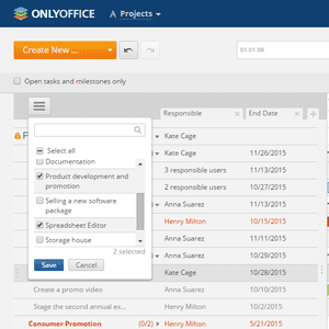 Screenshot of ONLYOFFICE Project Management