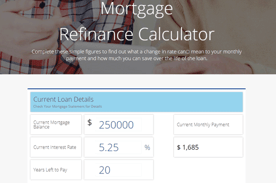 Screenshot of the Mortgage Refinance Calculator