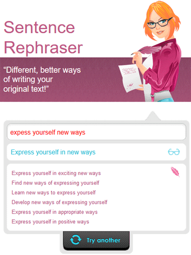 Screenshot of Ginger Sentence Rephraser