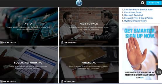 Scam Detector's scam categories Scam Detector's scam categories