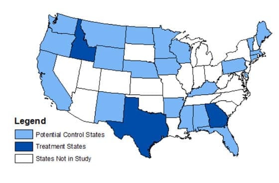 State Mandated Financial Education Credit Behavior Map