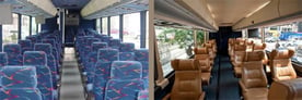 Photo Collage of the Interiors of Vamoose Buses