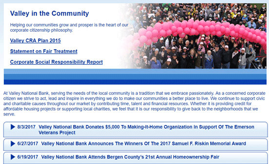 Screenshot from the Valley in the Community page
