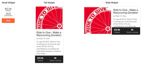 Examples of FundRazr Widgets