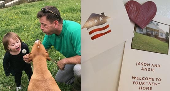 Photo of veteran Jason Didicher at his new home Photo of veteran Jason Didicher at his new home