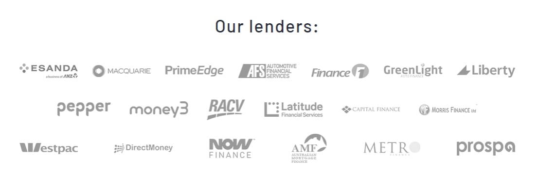 Screenshot of lenders from CarLoans.com.au website Screenshot of lenders from CarLoans.com.au website