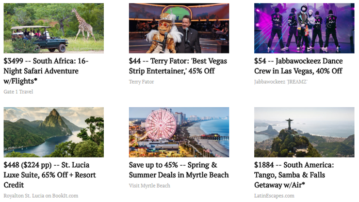 A screenshot of travel deals on JohnnyJet.com A screenshot of travel deals on JohnnyJet.com