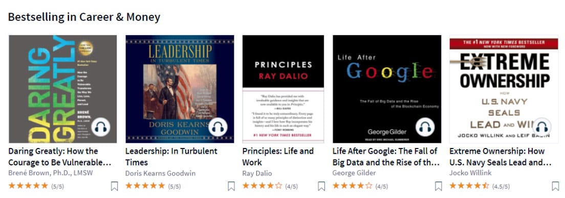 Screenshot of Scribd Career & Money section Screenshot of Scribd Career & Money section