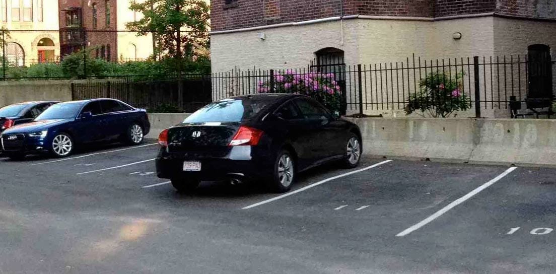 Photo of unused parking spaces in a city Photo of unused parking spaces in a city