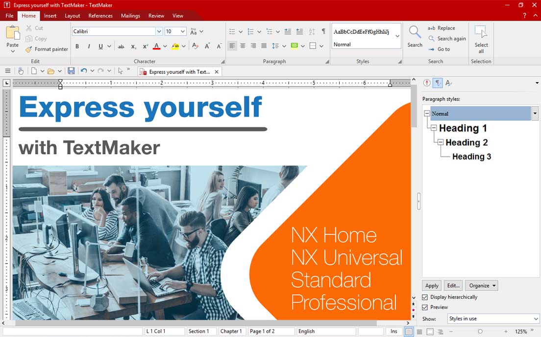 Screenshot of TextMaker interface Screenshot of TextMaker interface