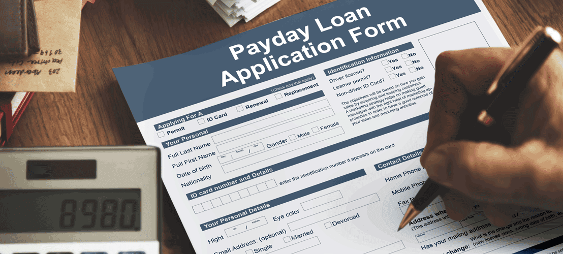 Stock photo of a payday loan application Stock photo of a payday loan application