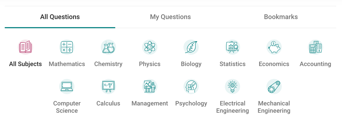 Screenshot of Homework Help categories Screenshot of Homework Help categories