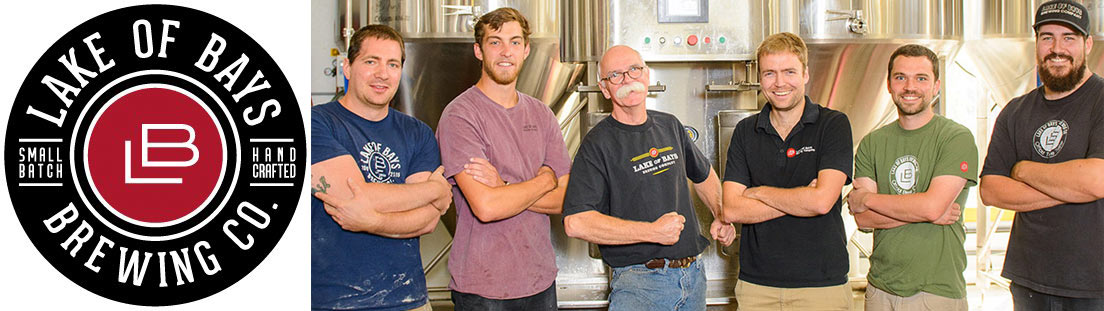 Lake of Bays Brewing Co. logo and photo of the team Lake of Bays Brewing Co. logo and photo of the team