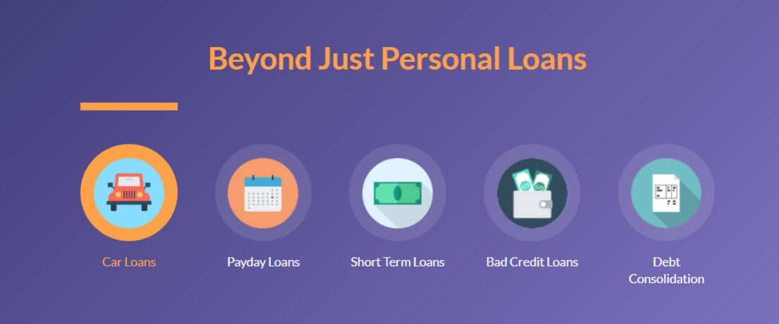 Screenshot of Loans Canada categories Screenshot of Loans Canada categories