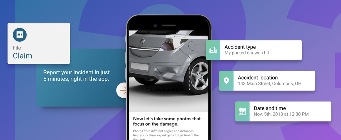 Graphic of Root app insurance claim Graphic of Root app insurance claim
