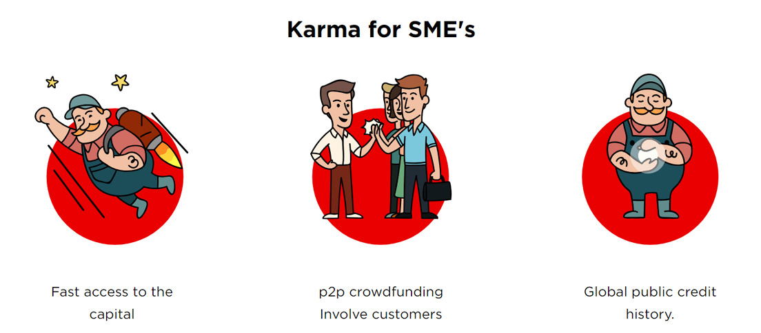 Screenshot of Karma's benefits for entrepreneurs Screenshot of Karma's benefits for entrepreneurs