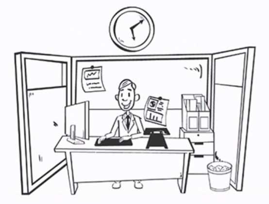 Cartoon Drawing of a Man at a Desk Cartoon Drawing of a Man at a Desk