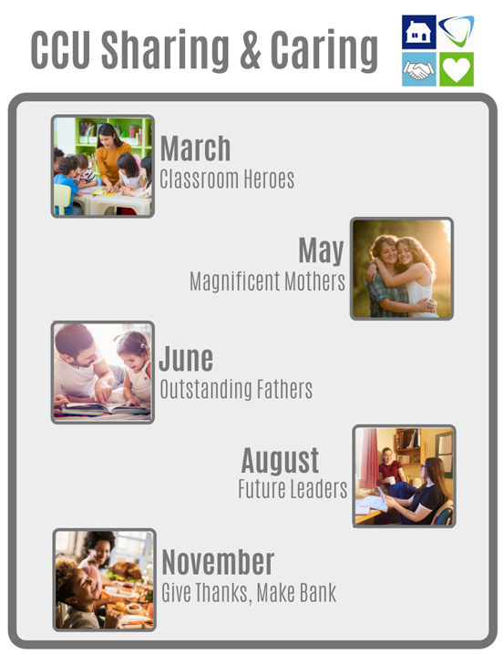 Consumers Credit Union Caring & Sharing schedule Consumers Credit Union Caring & Sharing schedule