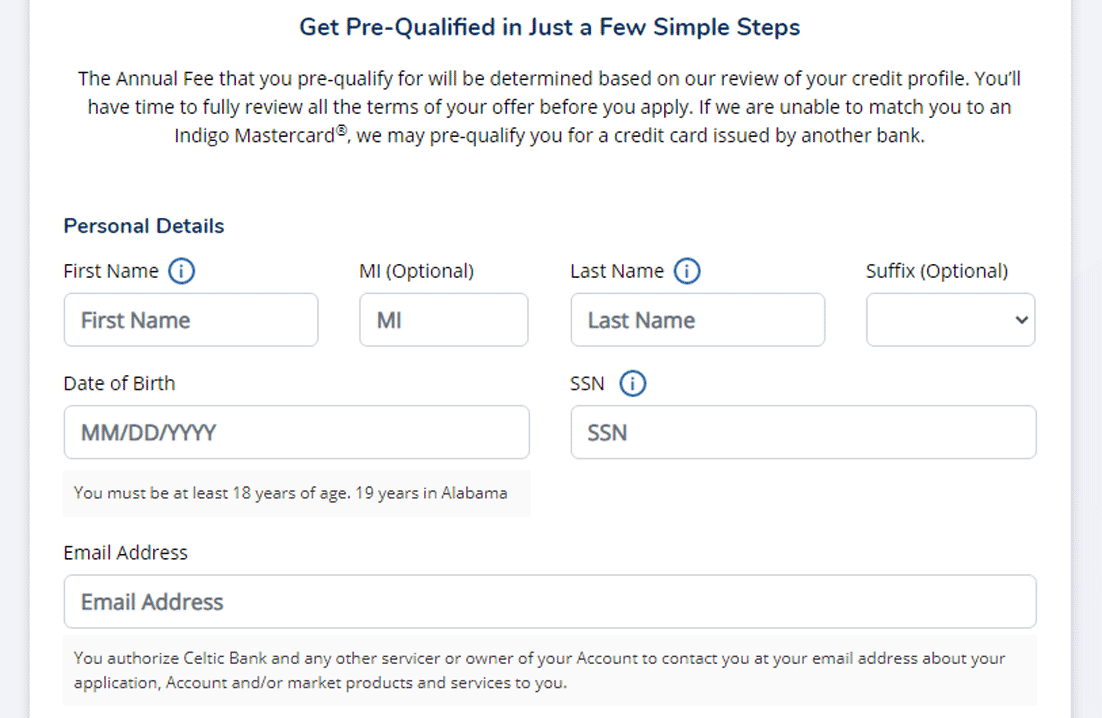 Credit Card Prequalification