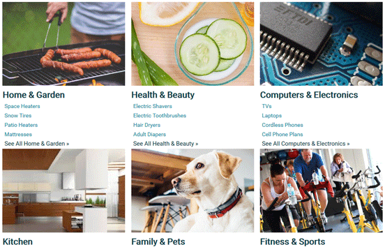 Screenshot of ConsumerSearch Review Categories