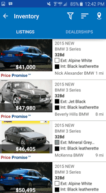 Screenshot of Edmunds Mobile App