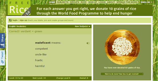 Freerice Screenshot