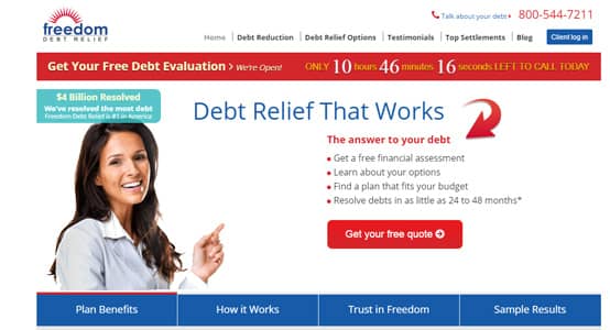 Freedom Debt Relief screenshot