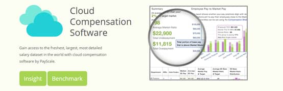 PayScale Business Dashboard Screenshot of PayScale business dashboard