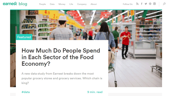 Screenshot of the Earnest blog page Screenshot of the Earnest blog page