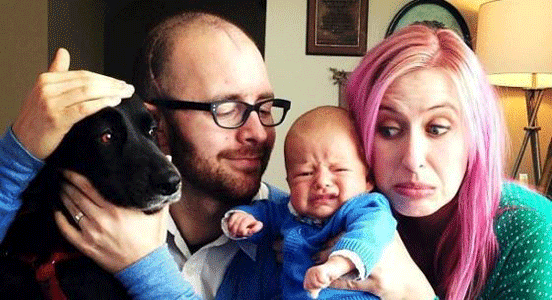 photo of nora, aaron, and family
