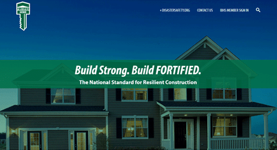Screenshot of the FORTIFIED Home page on IBHS Screenshot of the FORTIFIED Home page on IBHS