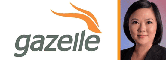 Collage of the Gazelle logo and Gazelle's Yanyan Ji Collage of the Gazelle logo and Gazelle's Yanyan Ji