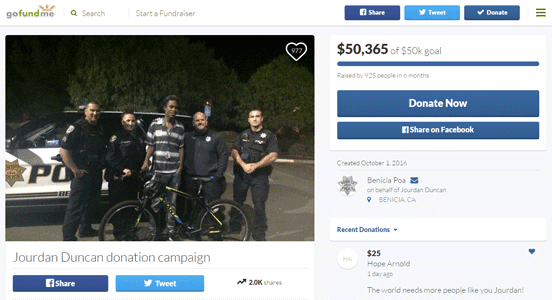 Screenshot of Jourdan Duncan's GoFundMe page Screenshot of Jourdan Duncan's GoFundMe page