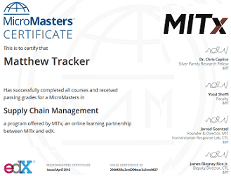Image of edX MicroMasters Certification Image of edX MicroMasters Certification