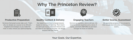 screenshot of princeton review homepage